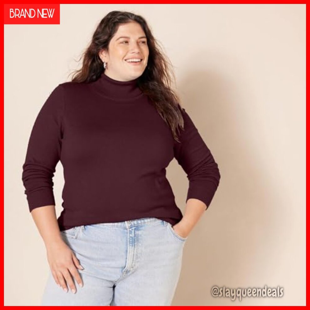 Women's Lightweight Turtleneck Sweater Classic Fit Long Sleeve Pullover - Picture 6 of 7